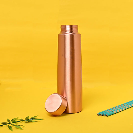 Sama Homes Plain Matt Finished Copper Water Bottle Leak Proof Capacity 1000 ML.