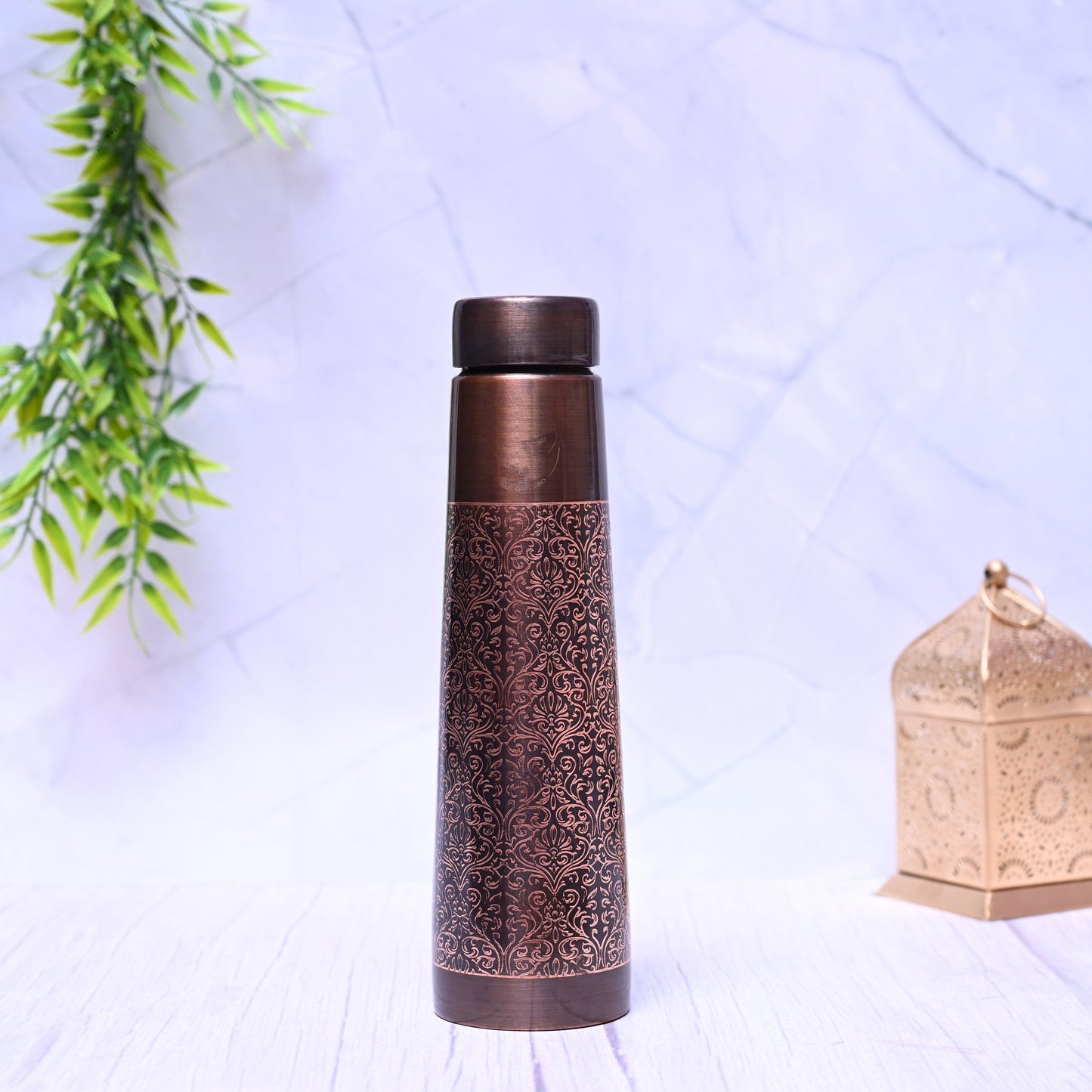 Pure Copper Water Bottle Antique Engraved