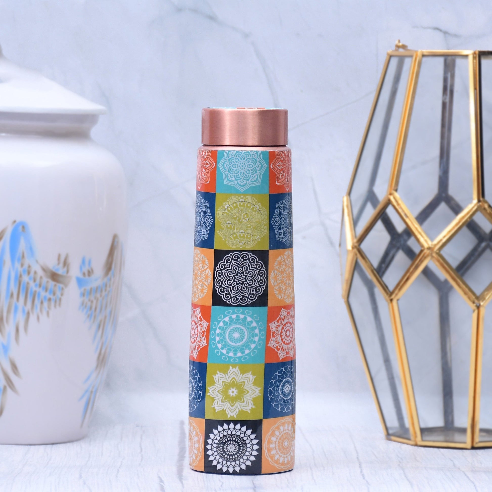 SAMA Homes - premium designed copper water bottle enamel leak proof capacity 1000 ml