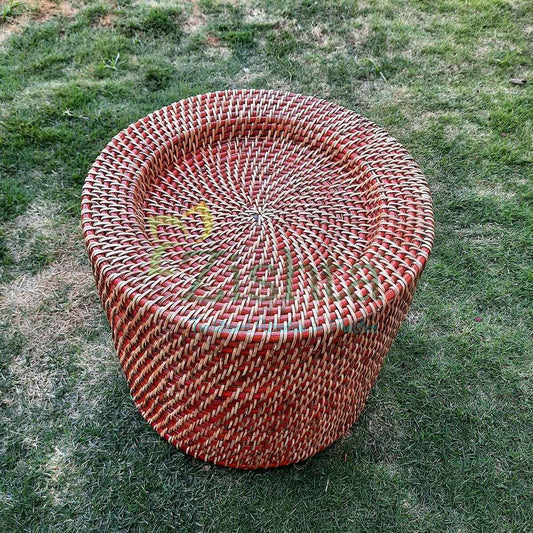 Drum Shape- Assam Cane Furniture - Seating Stool (Mudda-Morah)