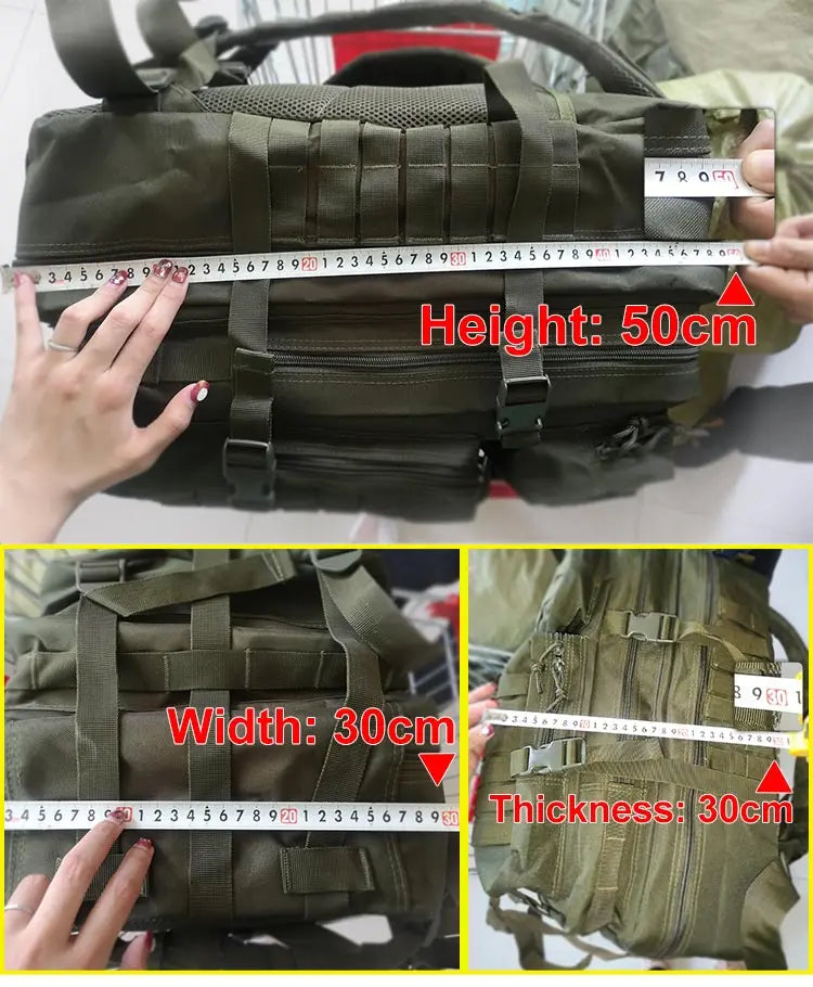 Large Capacity Waterproof Tactical Backpack for Men, 3P Softback, Outdoor Bug Rucksack, Hiking, Camping, Hunting Bags, 50L