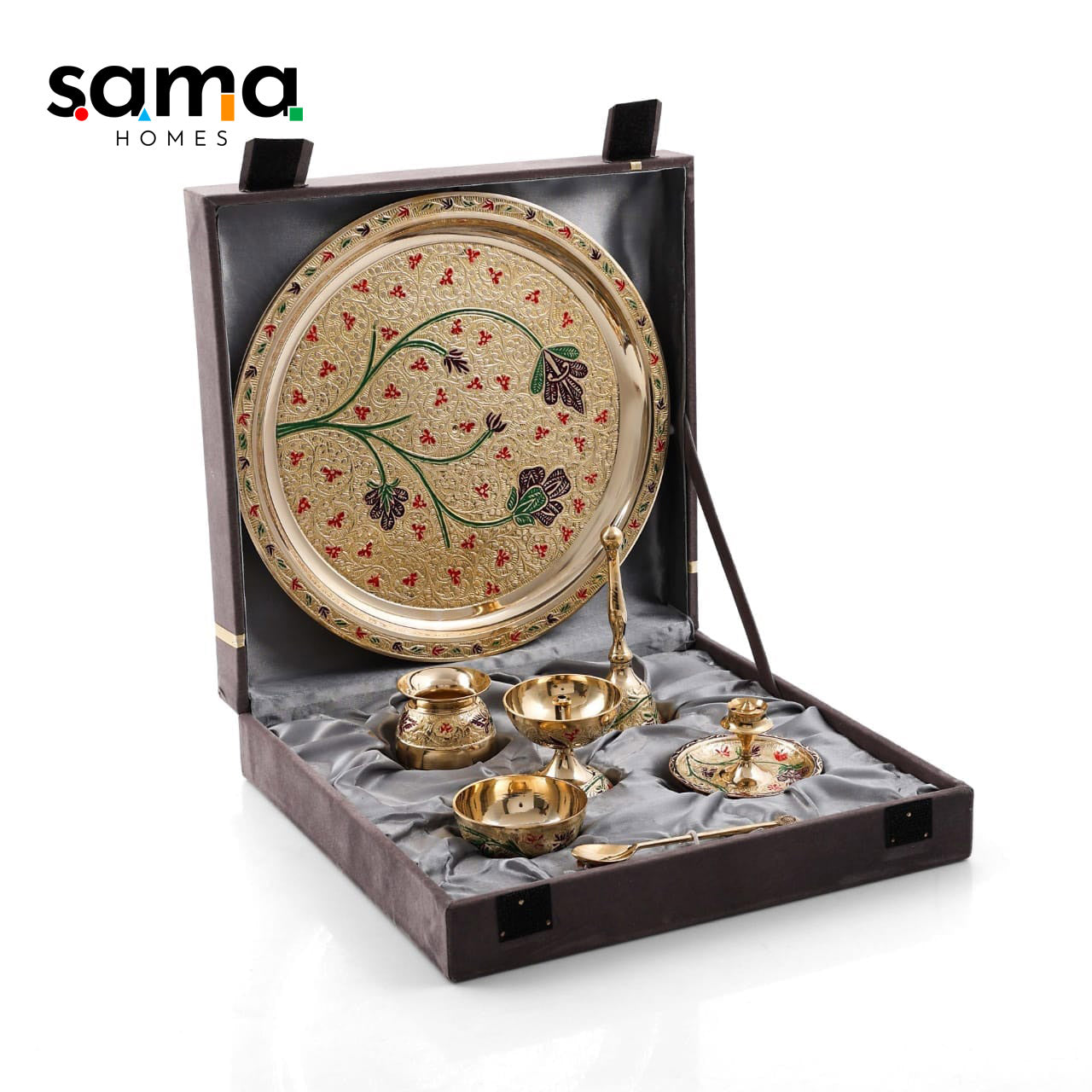 SAMA Homes - exclusive pooja thali set with hand painted