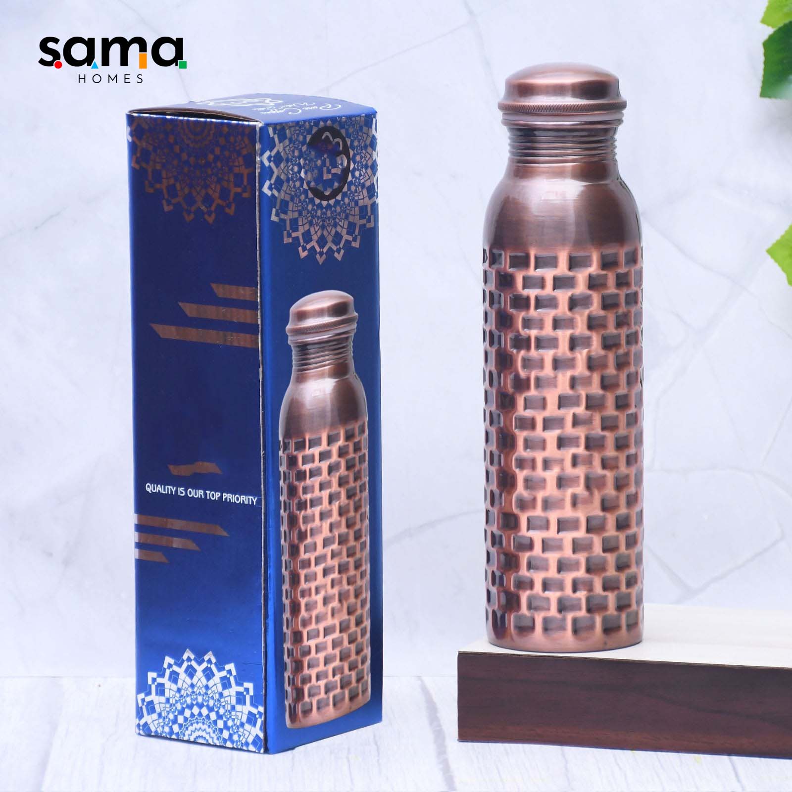 SAMA Homes - pure copper water bottle antique brick design