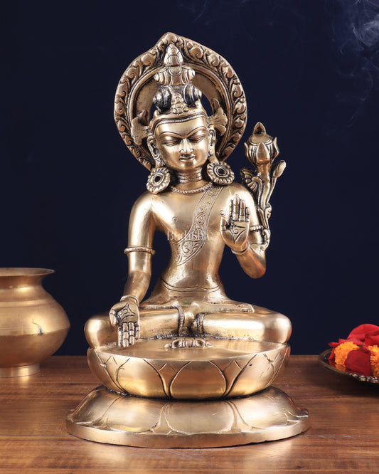 Pure Brass Superfine Lord Indra Dev Unique Statue 12 inch