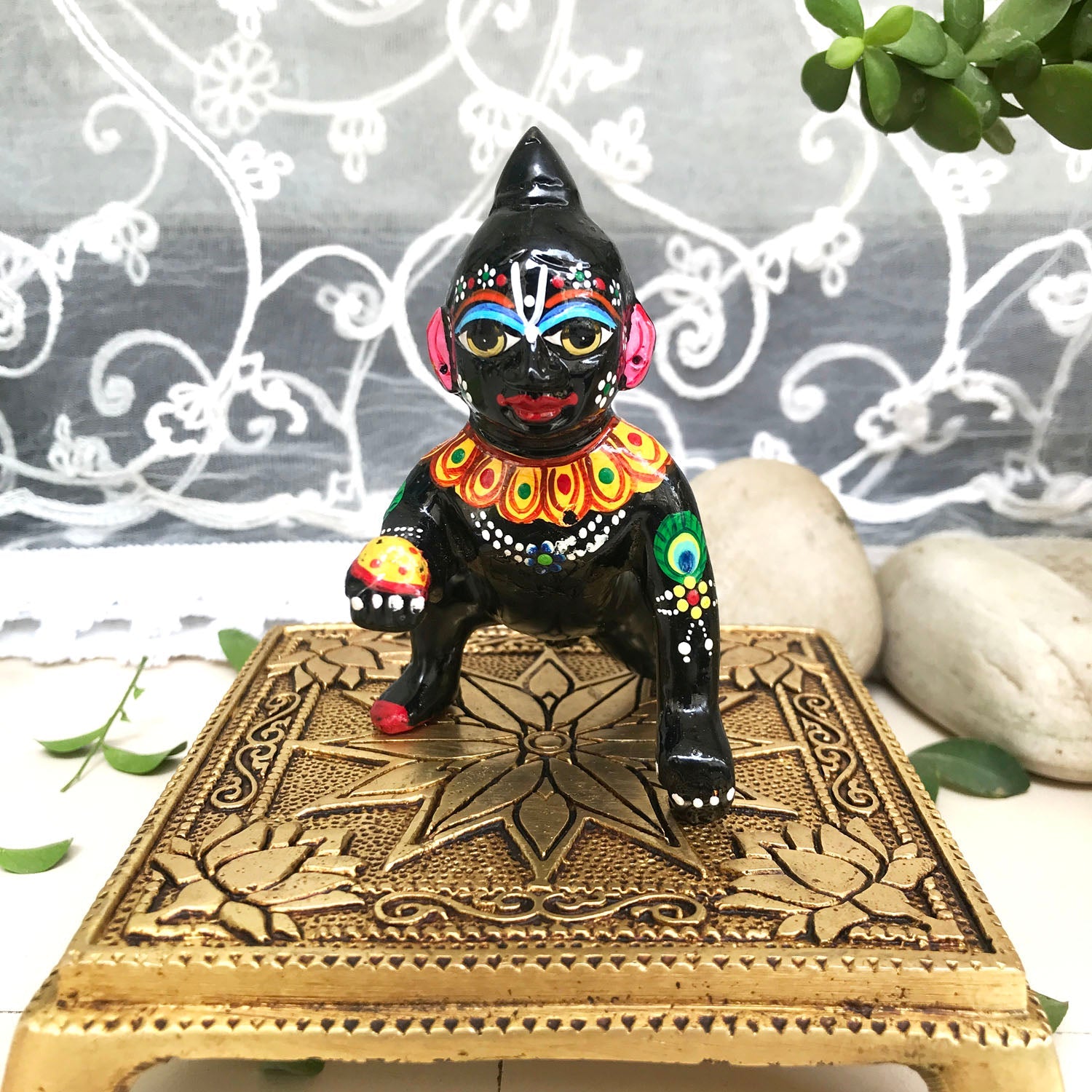 Laddu gopal Brass Black Colour Design