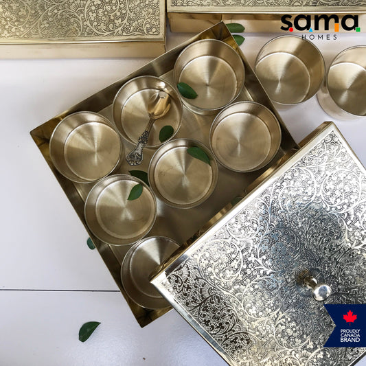 Brass Square Spice Box