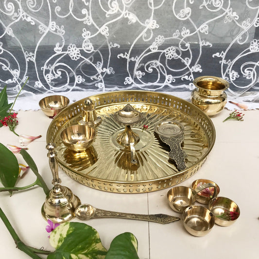Brass Pooja Thali Set