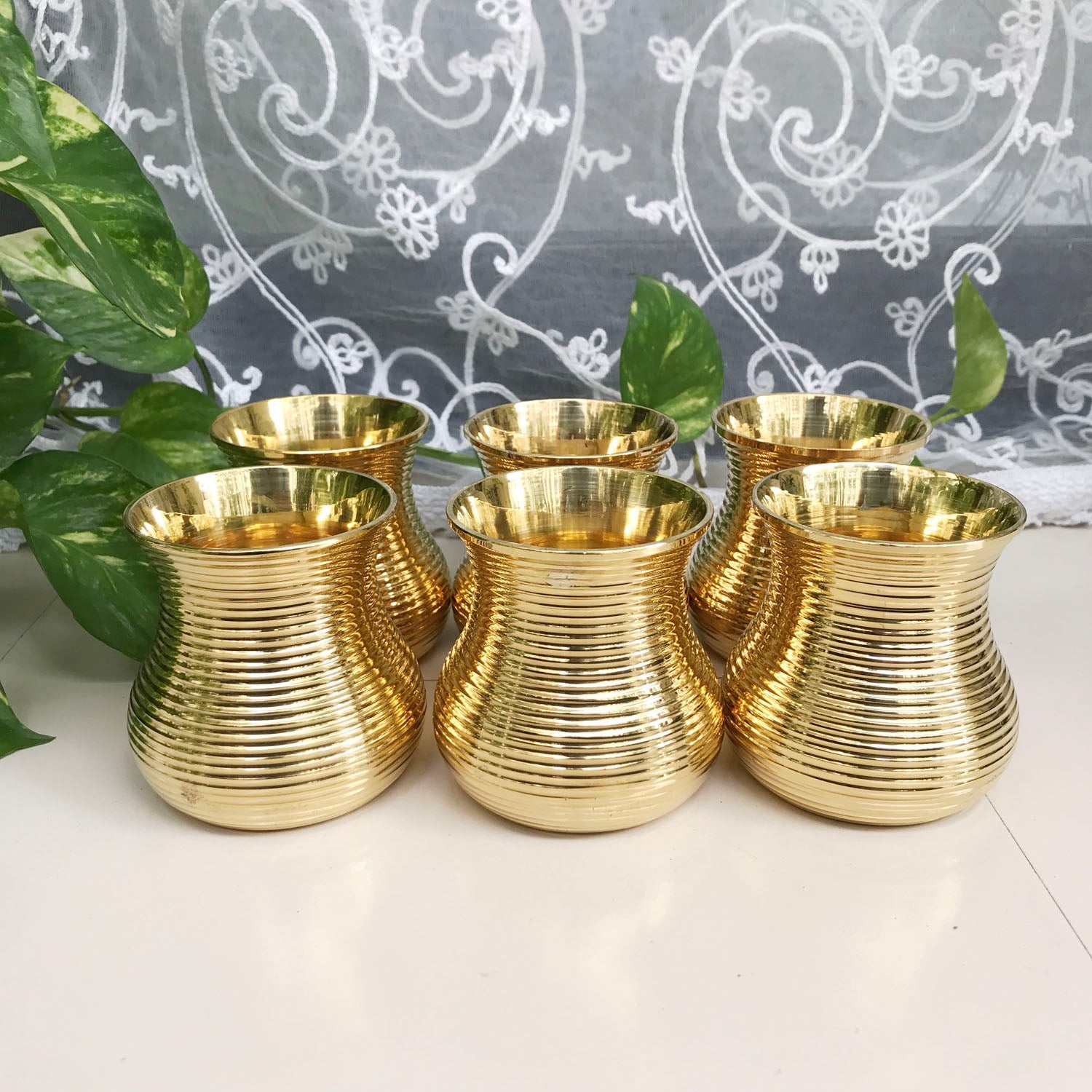 Brass Handi Glass Set Of 6