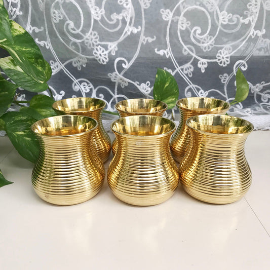 Brass Handi Glass Set Of 6