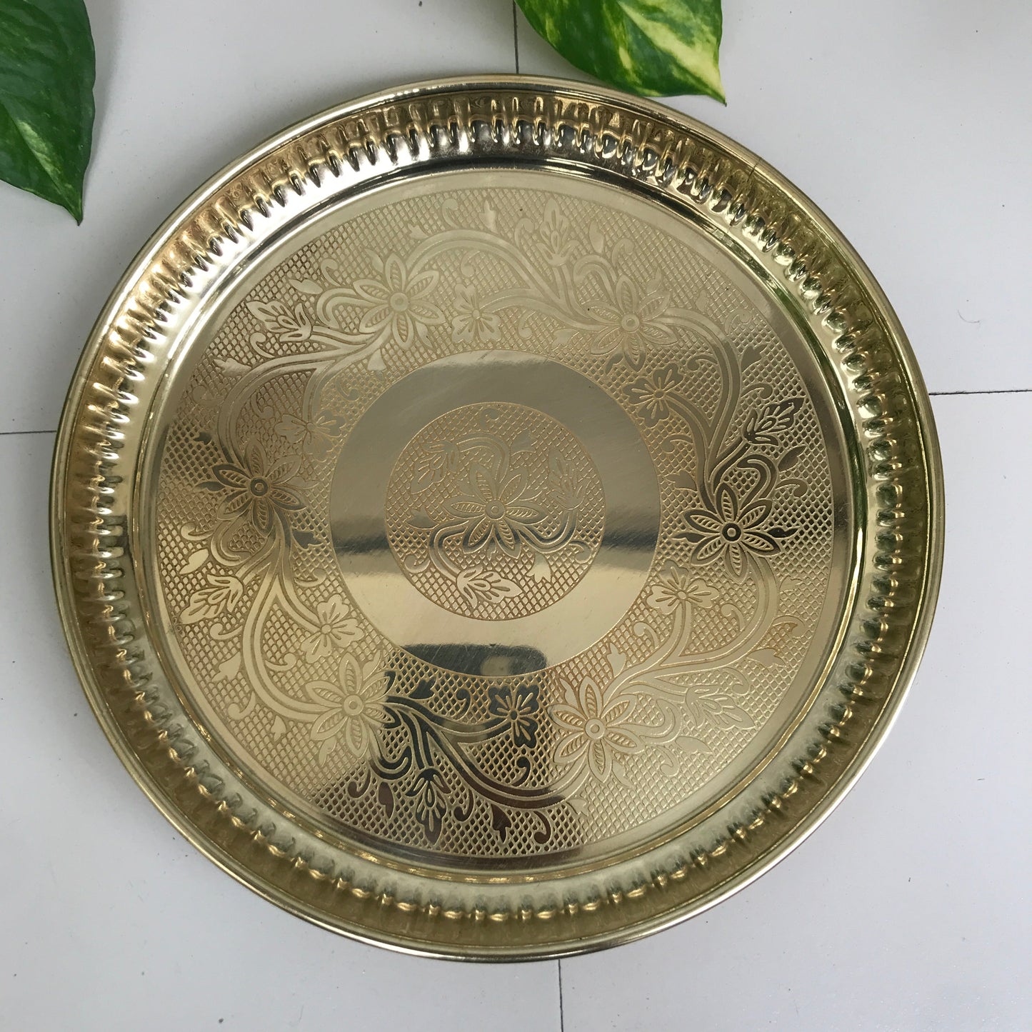Brass Pooja Thali 11 Inches | Pooja Essentials for Navratri & Diwali