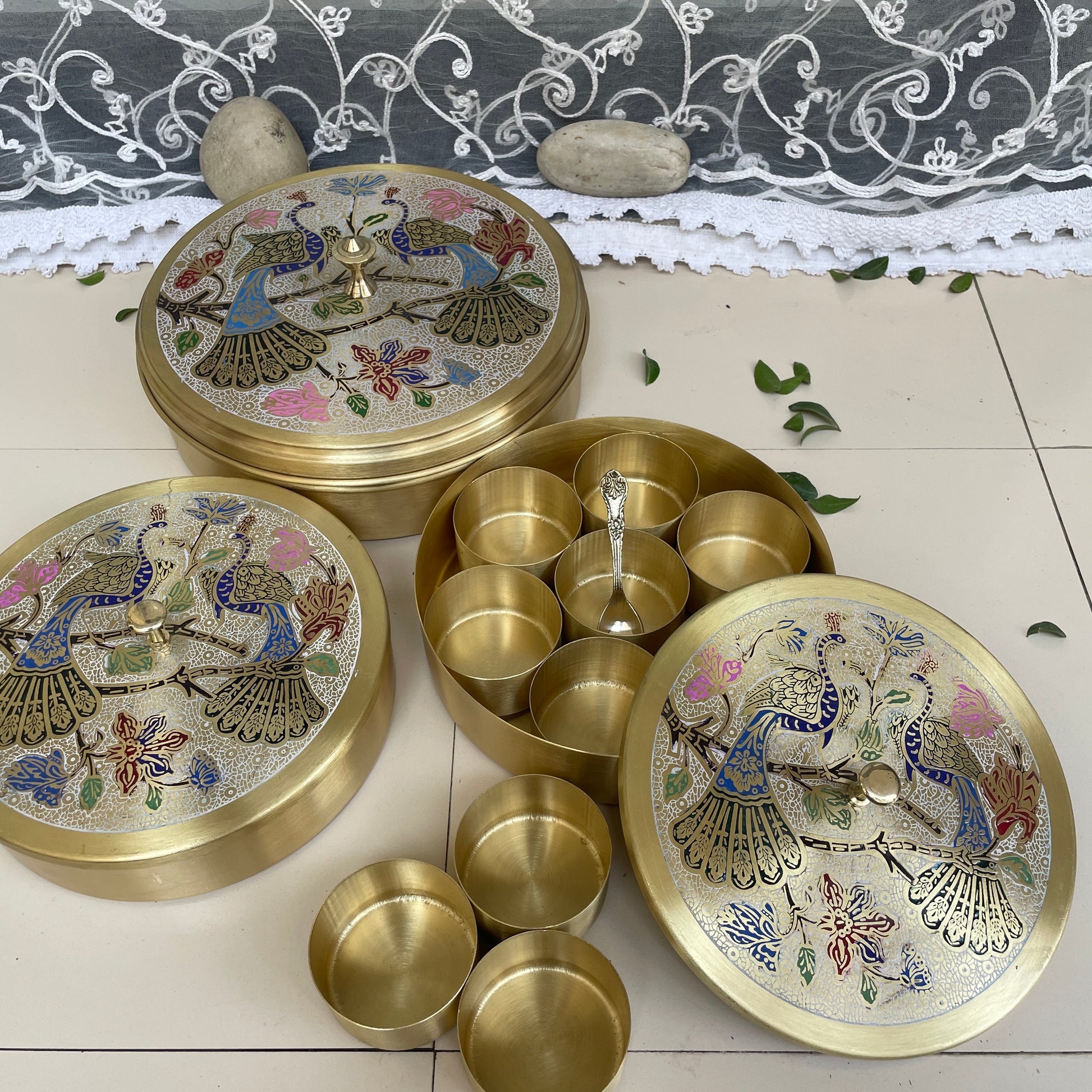 Brass Masala Box - Sama Homes