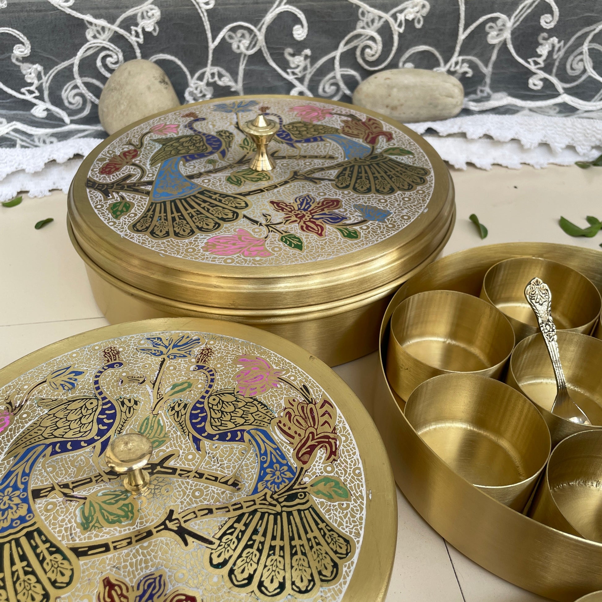 Brass Masala Box - Sama Homes