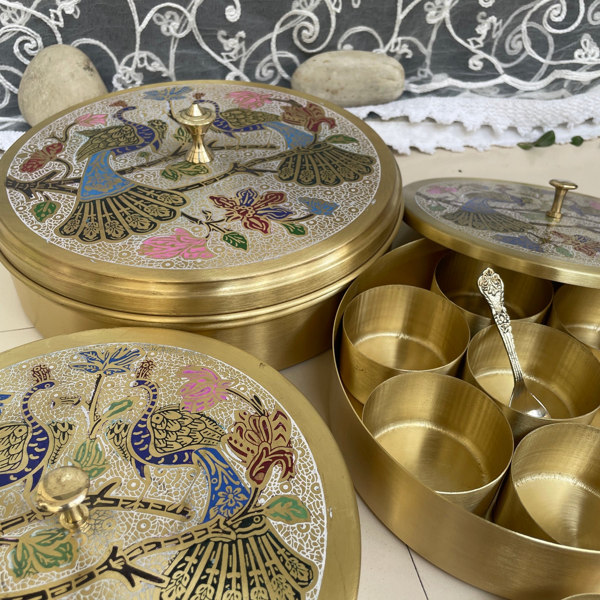 Brass Masala Box - Sama Homes