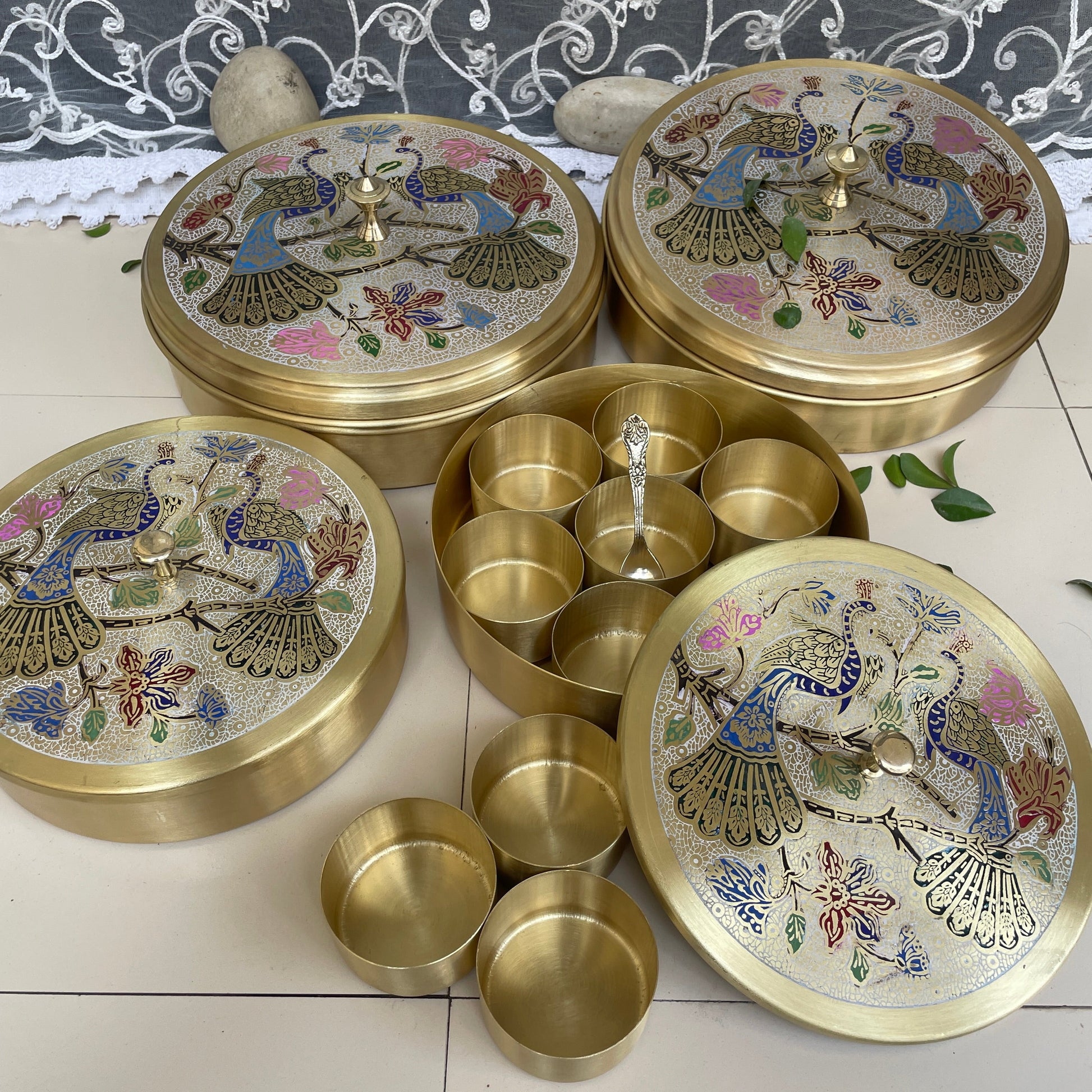 Brass Masala Box - Sama Homes