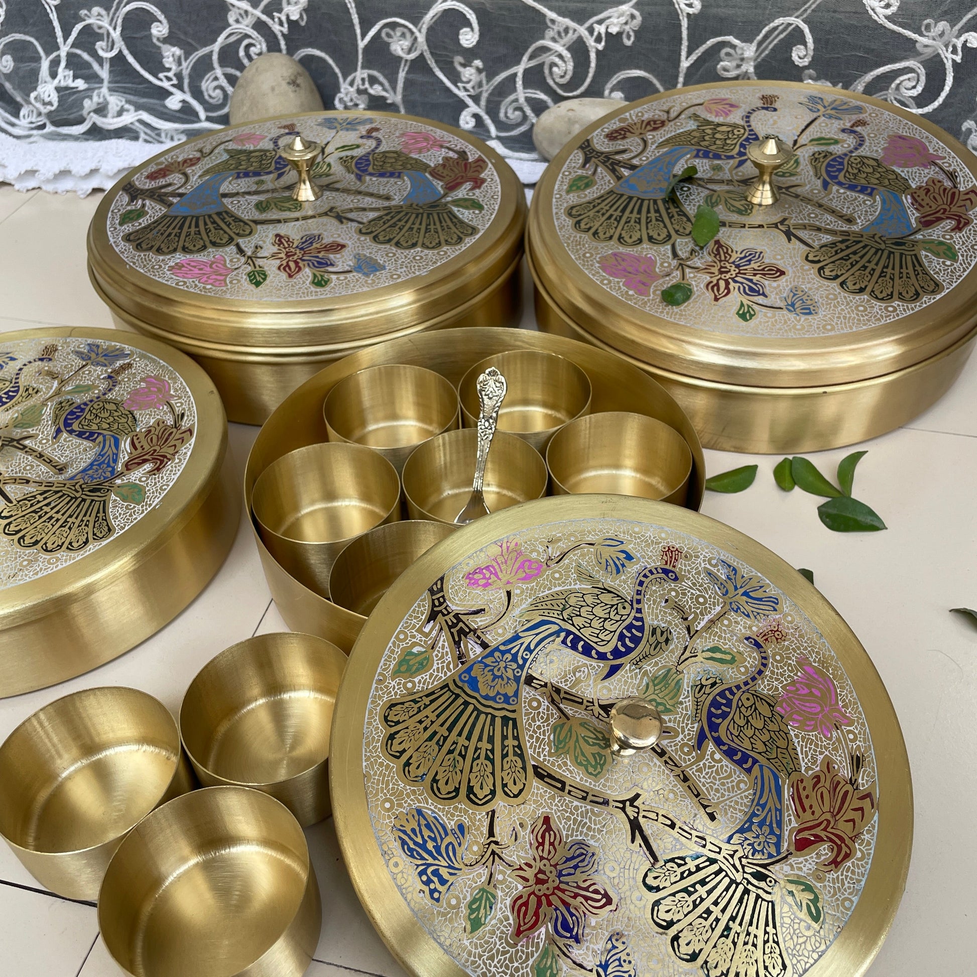 Brass Spice Box - Sama Homes