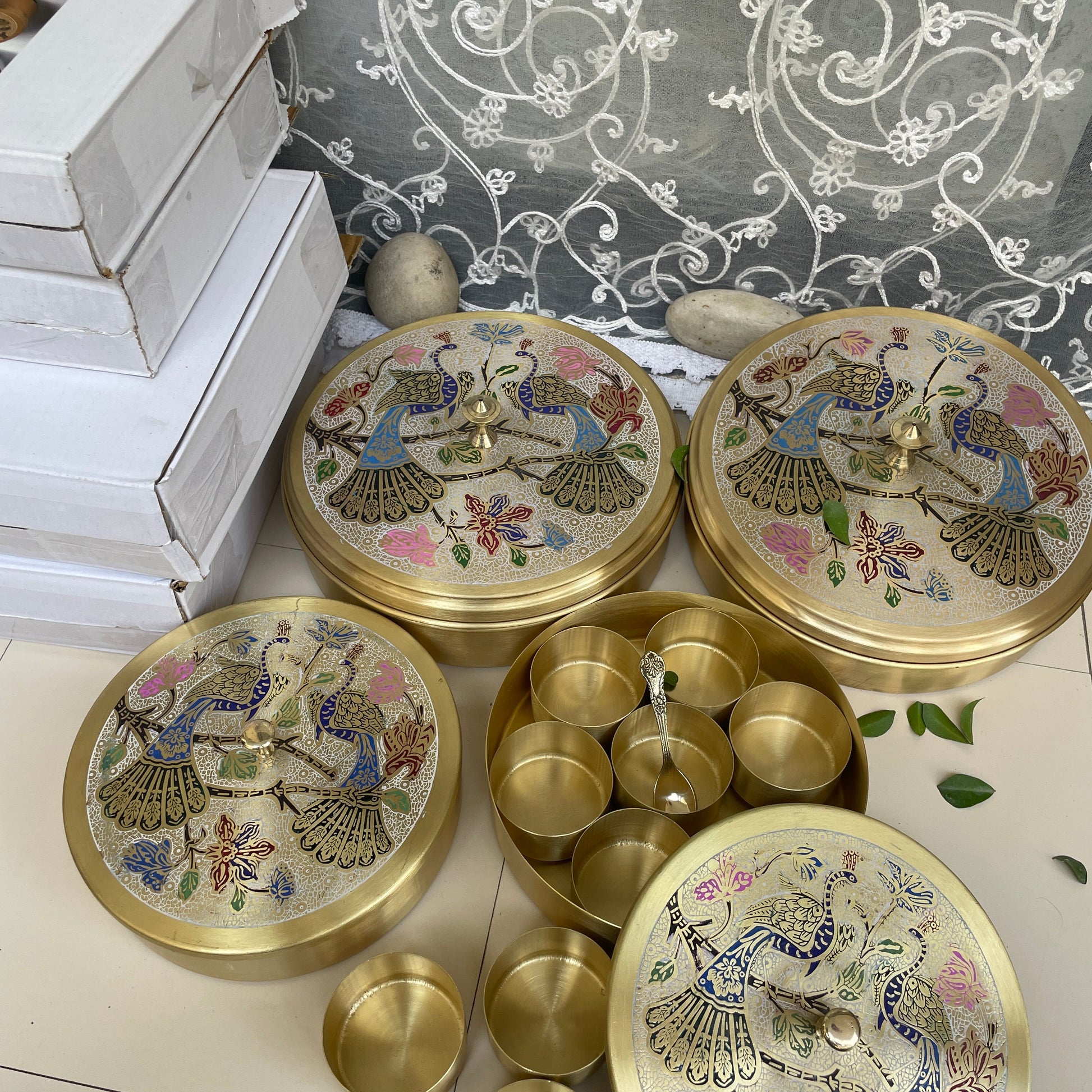Brass Masala Box - Sama Homes
