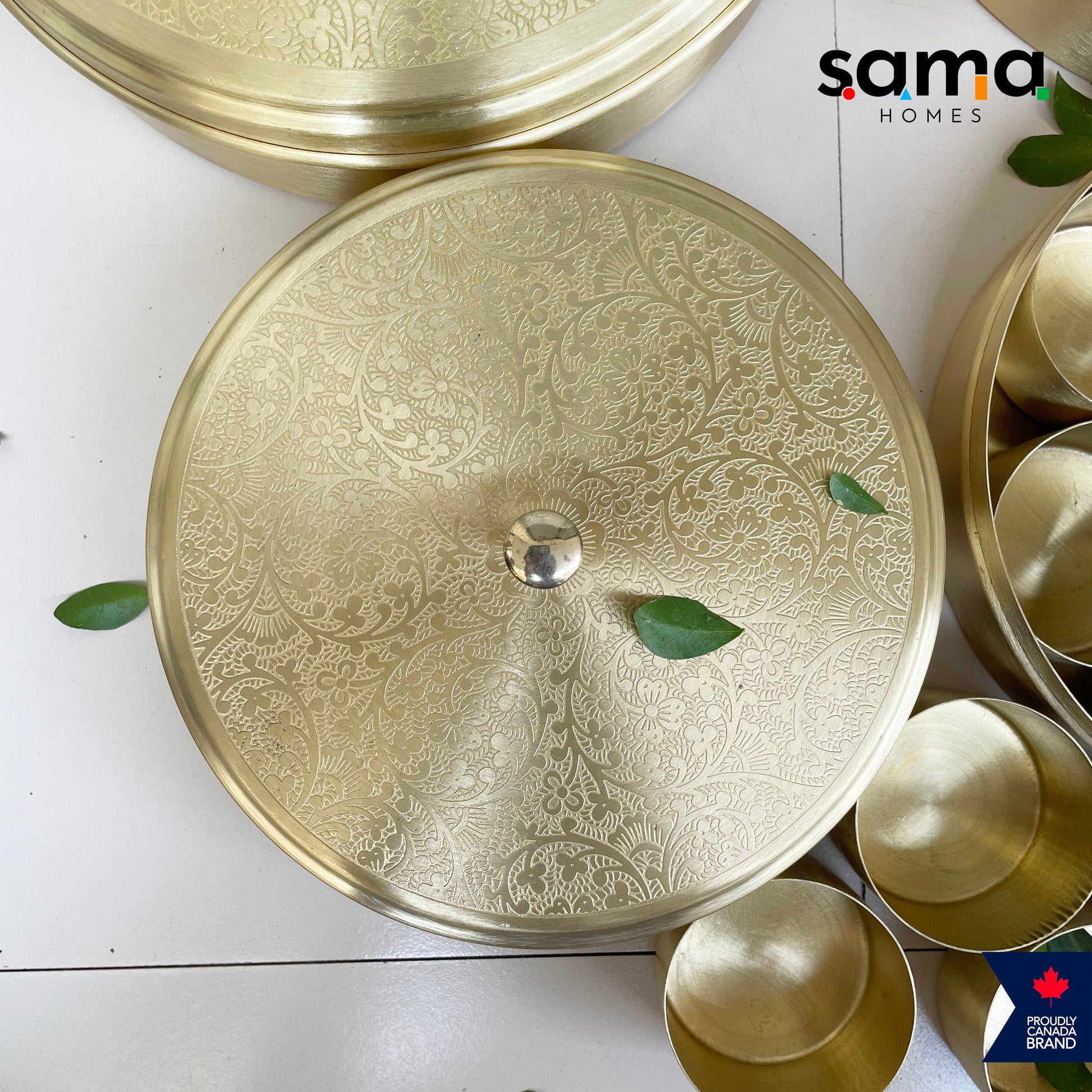 Sama Homes Brass Spice Box