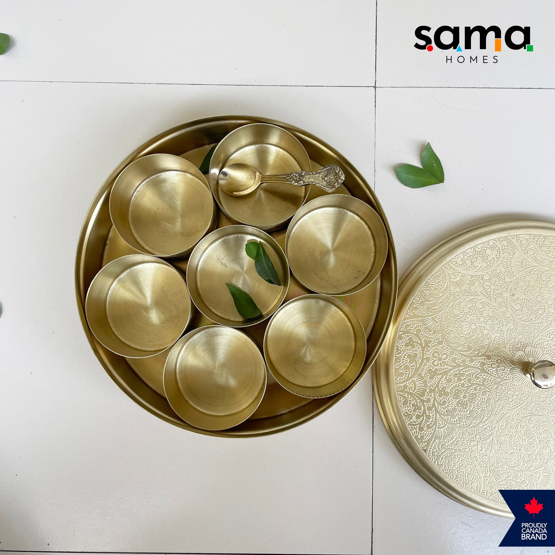 Sama Homes Brass Spice Box