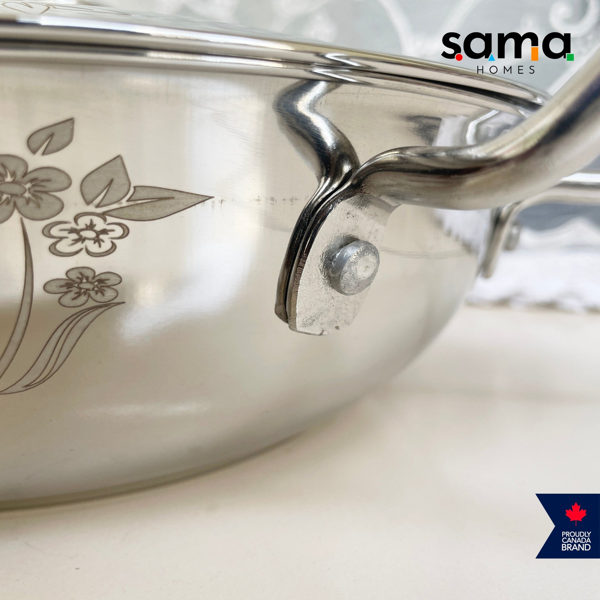 Stainless Steel Deep Kadhai with Lid