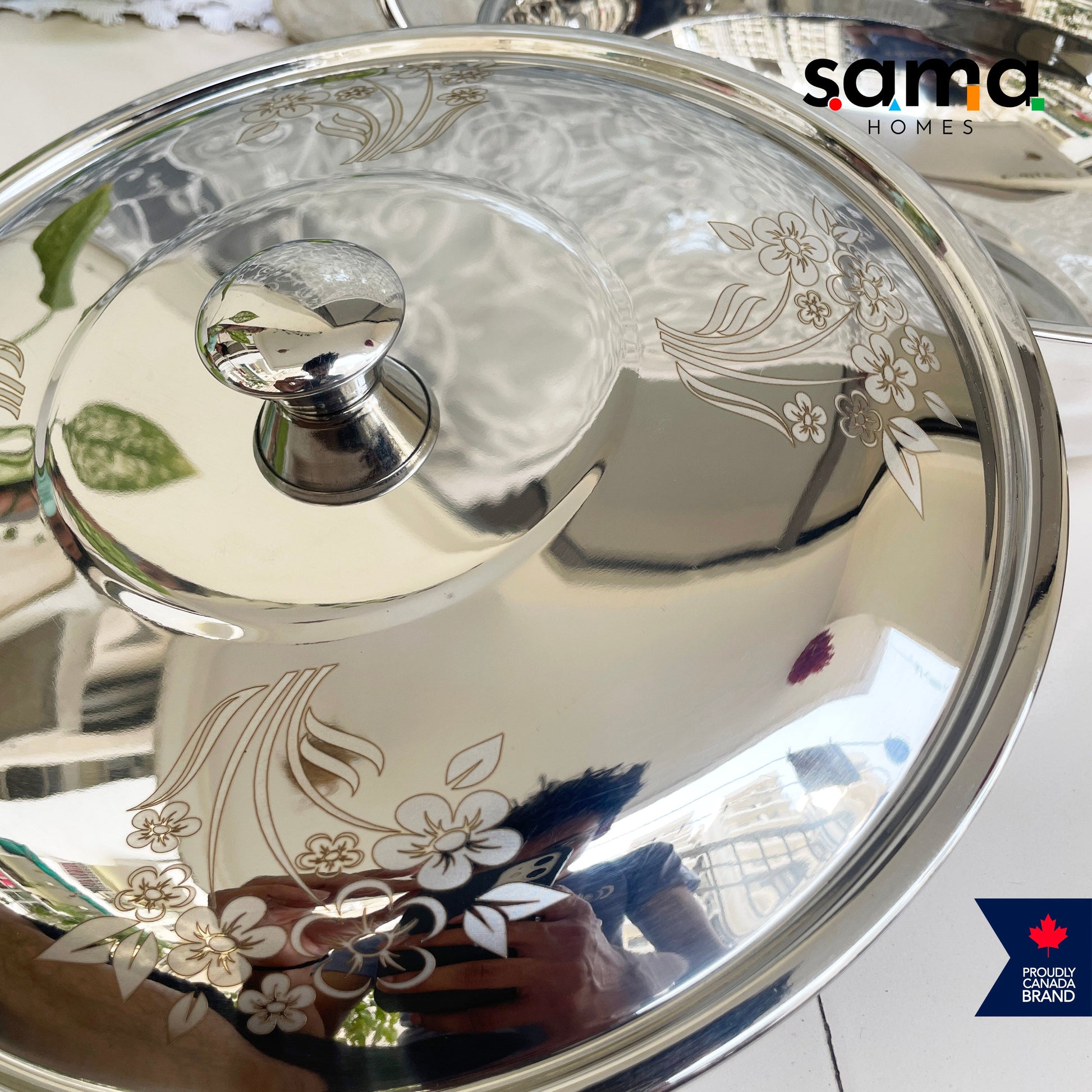 Stainless Steel Deep Kadhai with Lid