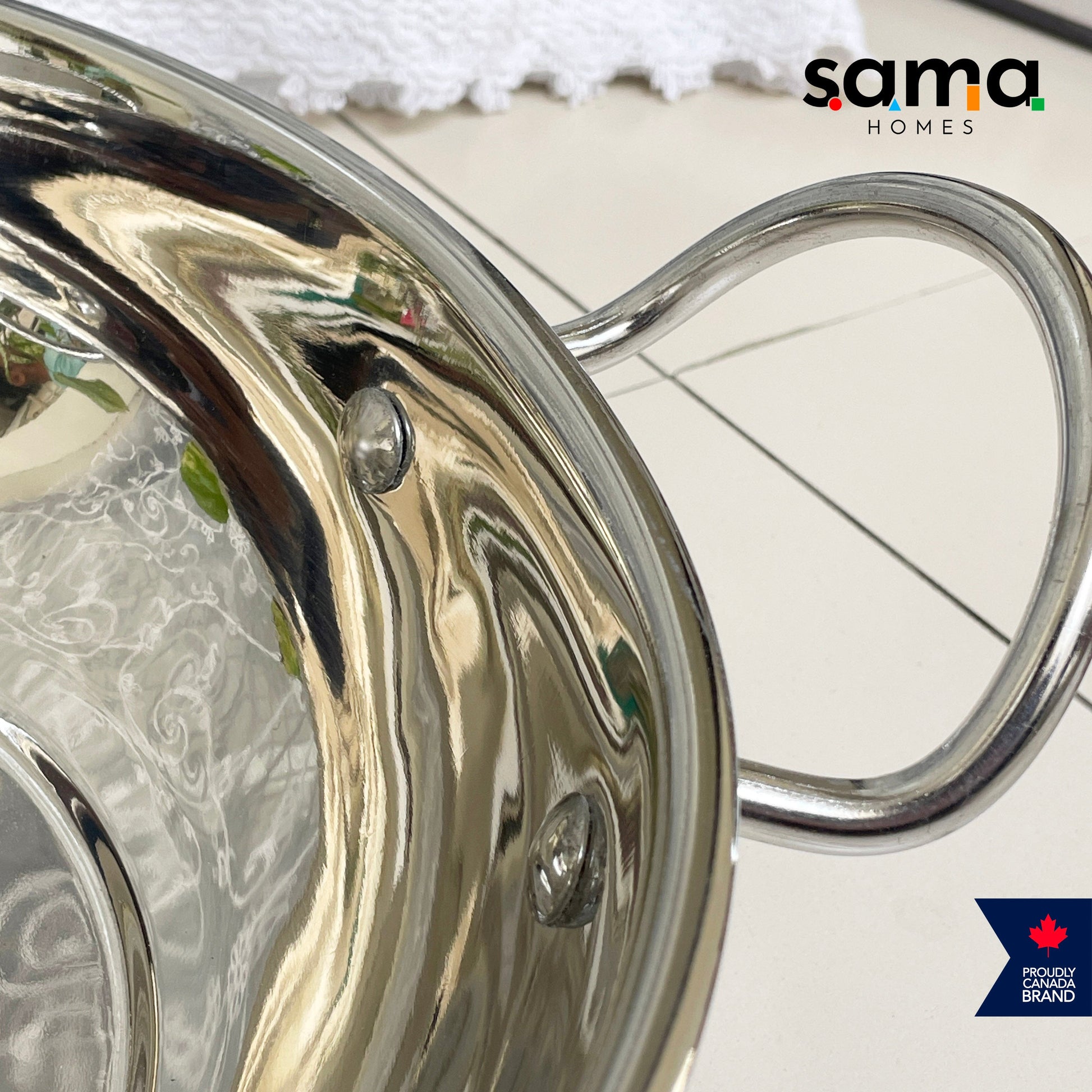 Stainless Steel Deep Kadhai with Lid