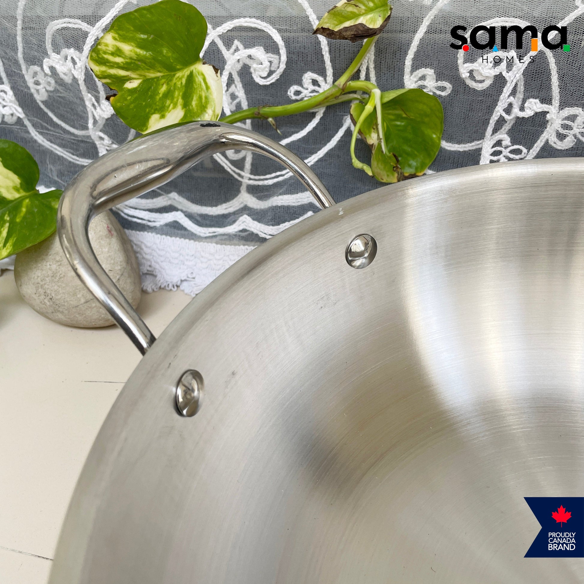 Stainless Steel Triply Deep Kadhai with Lid