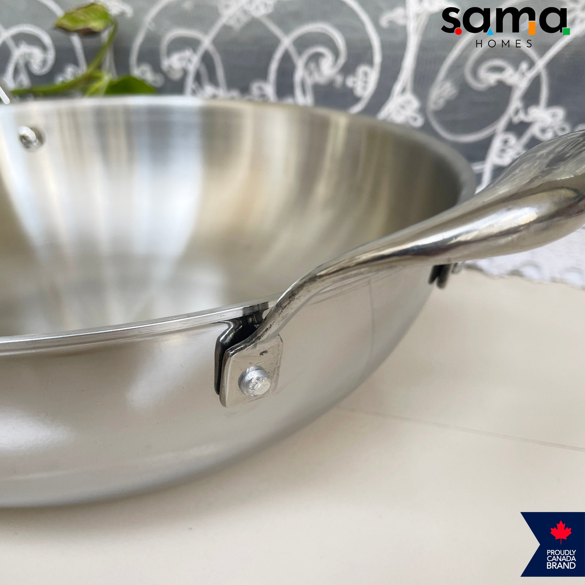 Stainless Steel Triply Deep Kadhai with Lid