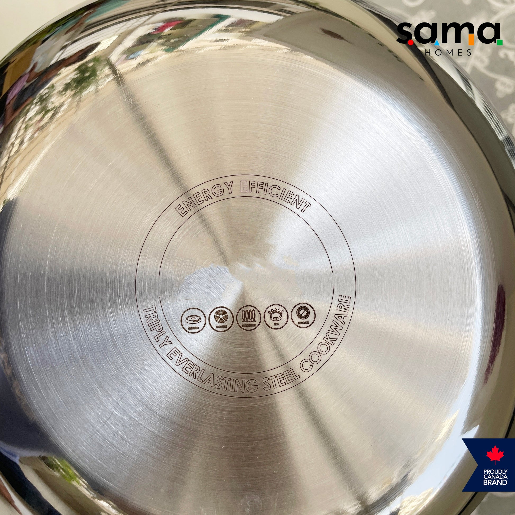 Stainless Steel Triply Deep Kadhai with Lid