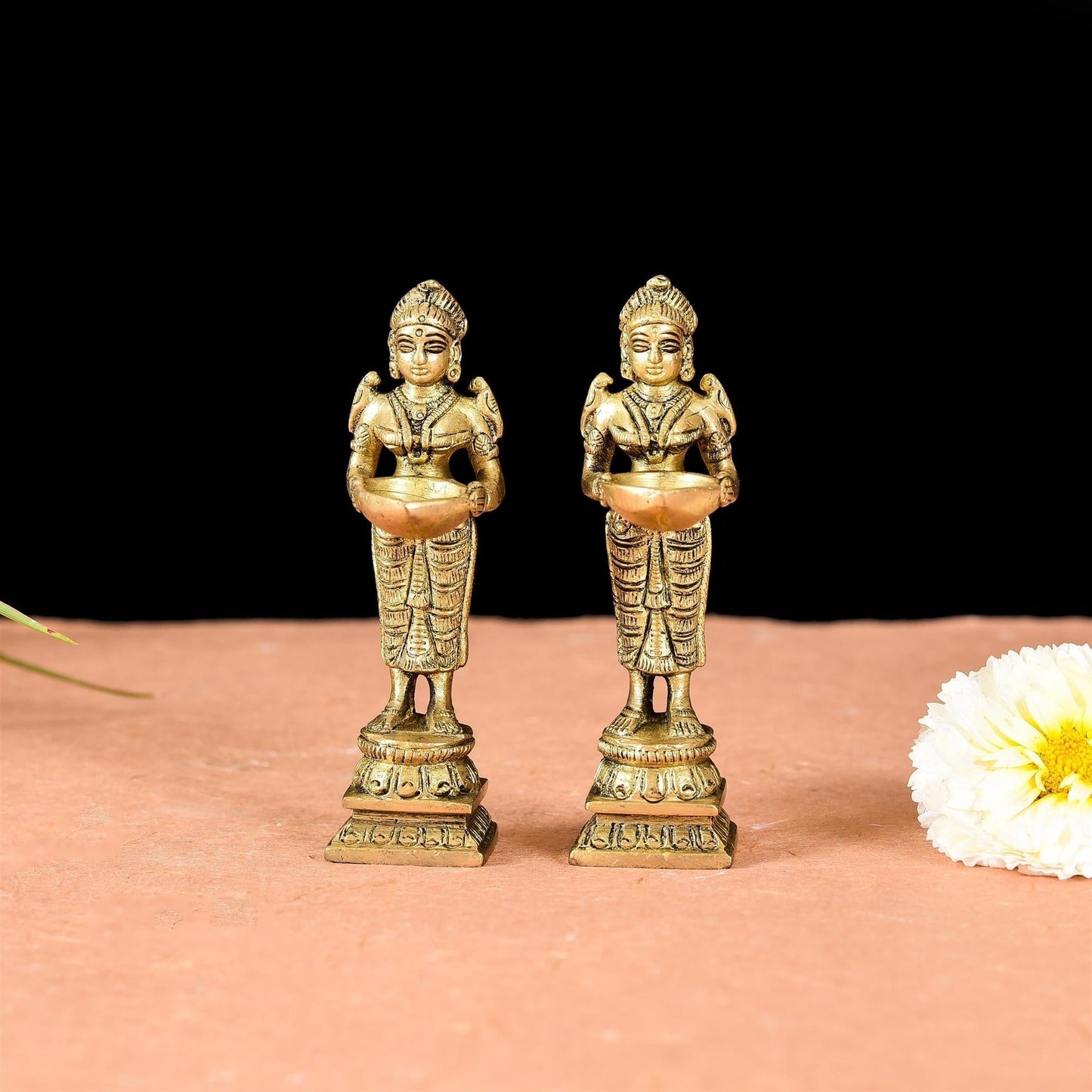 Brass Deep Lakshmi Pair (4 Inch)