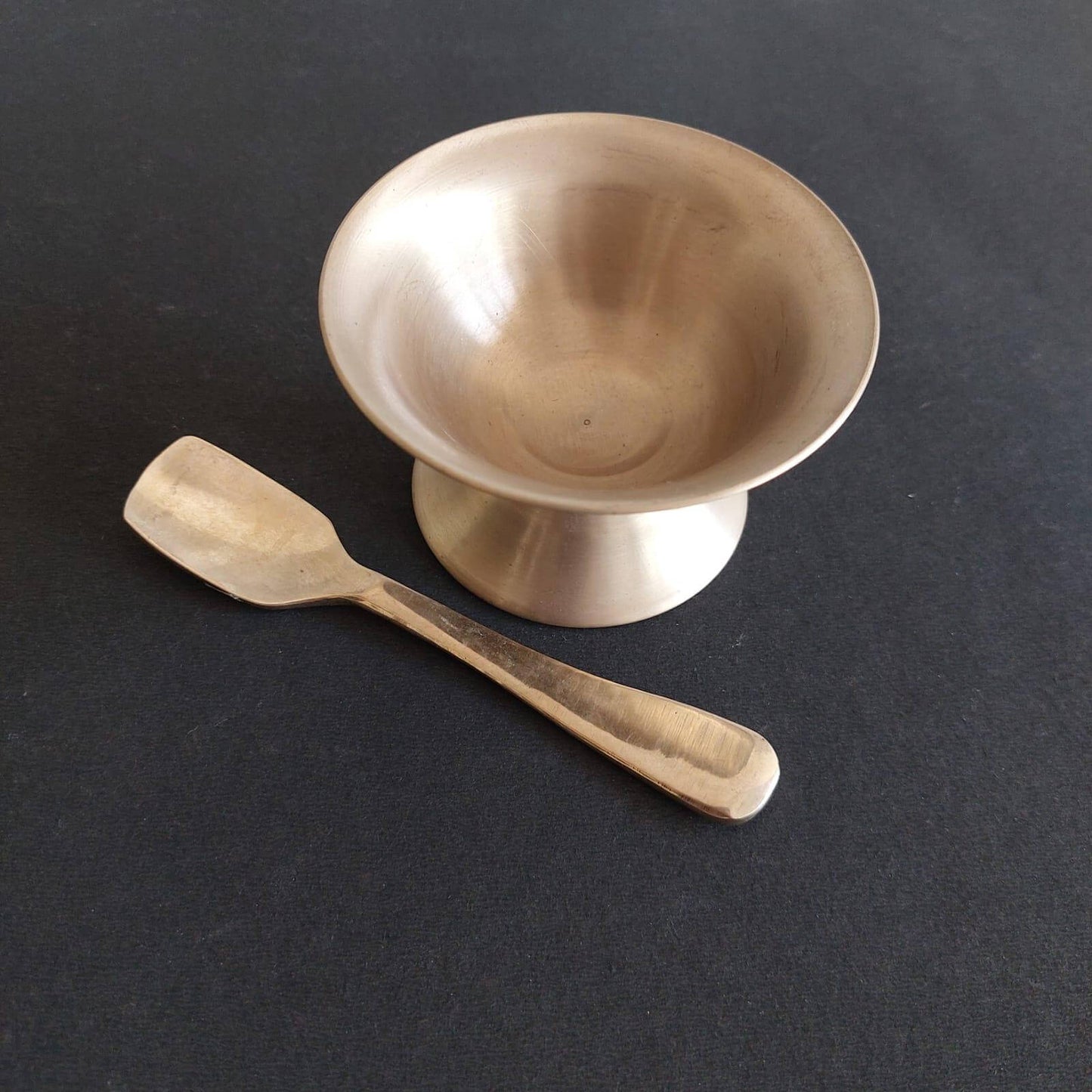 Kansa-Bronze Ice Cream Bowl With Spoon