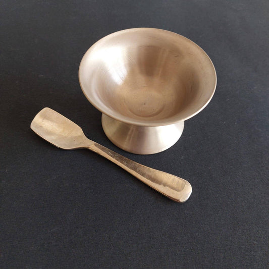 Kansa-Bronze Ice Cream Bowl With Spoon