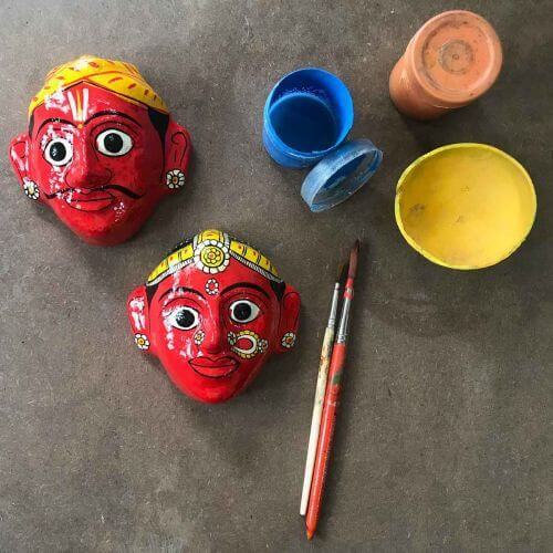 Nakashi painting : Wall Mask Red(Mask Work)