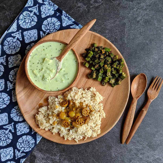 Neem Dinner Plate, Bowl, Spoons: Combo Set