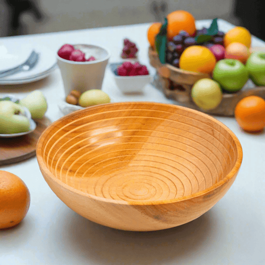 Neem Wood Design Fruit Bowl