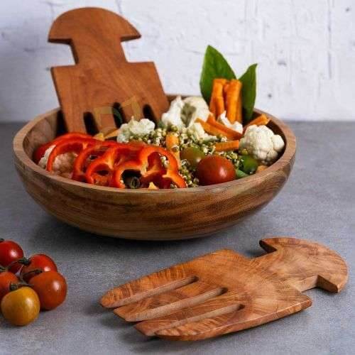 Neem Wood Salad Mixer (Set of 2)