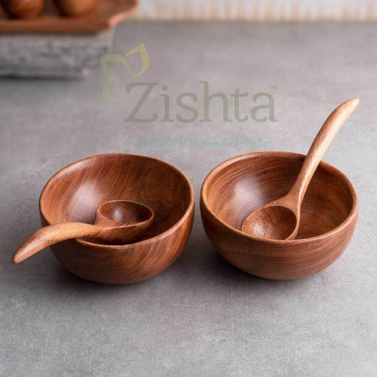 Neem Wood Soup Bowl (Set of 2)