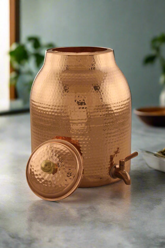 Essence Matka Hammered Copper Water Pot – Handcrafted Ayurvedic Drinkware for Healthy Living