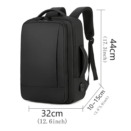 1Pcs Expandable Travel Backpack, Business casual men's backpack,with USB charging,waterproof fabric,suitable for daily commuting