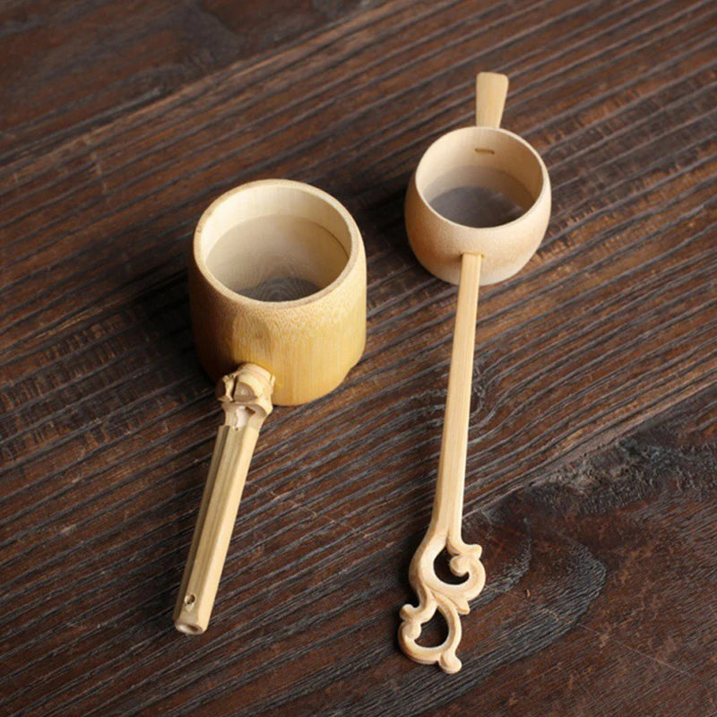 Bamboo Tea Strainer Traditional Kung Fu Tea Ceremony Utensils Japanese Rattan Wooden Tea Leaves Funnel Home Kitchen Sieving Tool
