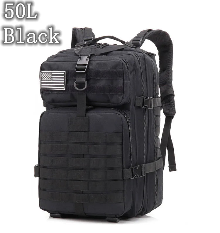 Large Capacity Waterproof Tactical Backpack for Men, 3P Softback, Outdoor Bug Rucksack, Hiking, Camping, Hunting Bags, 50L