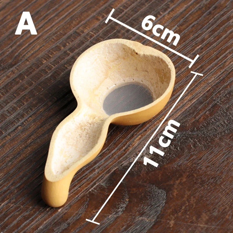 Bamboo Tea Strainer Traditional Kung Fu Tea Ceremony Utensils Japanese Rattan Wooden Tea Leaves Funnel Home Kitchen Sieving Tool