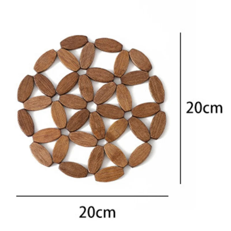 Bamboo Coaster Square Round Household Casserole Mat Heat Insulation Waterproof Non-slip Cup Home and Decoration Kitchen Utensils