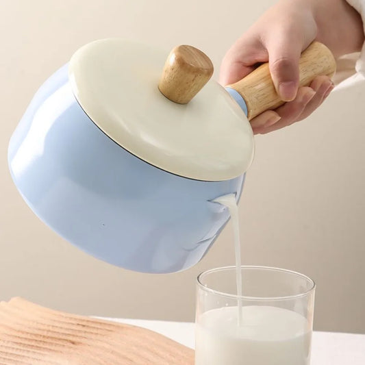 Japanese Style Milk Pot 14cm Non Stick Single Handle Cooking Pots Pure Iron Flat Bottomed Noodle Complementary Food Small Pot