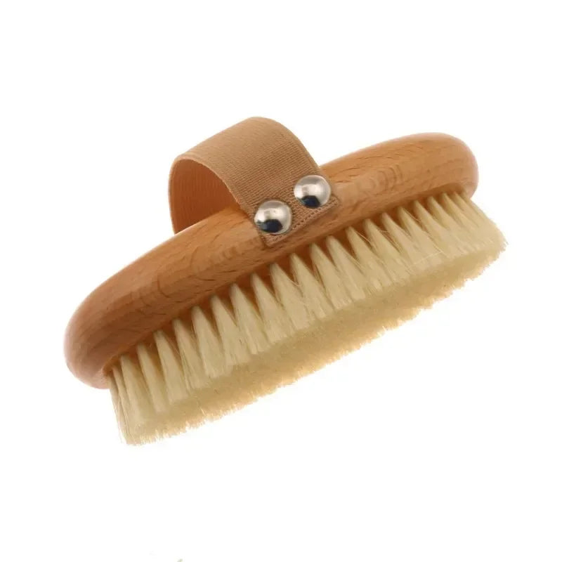 SPA Wooden Body Brush Natural Boar Bristle Organic Dry Skin Body Brush Bamboo Wet Back Shower Brushes Exfoliating Bathing Brush