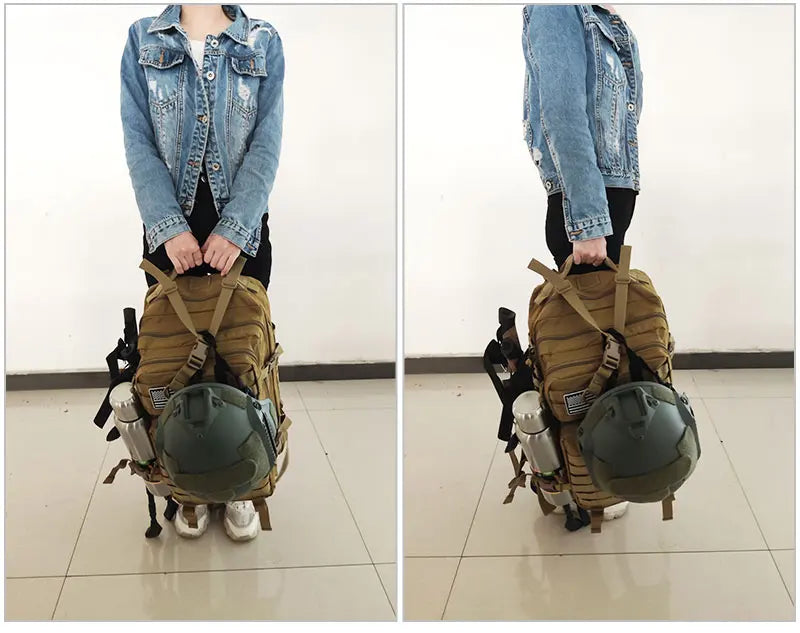 Large Capacity Waterproof Tactical Backpack for Men, 3P Softback, Outdoor Bug Rucksack, Hiking, Camping, Hunting Bags, 50L
