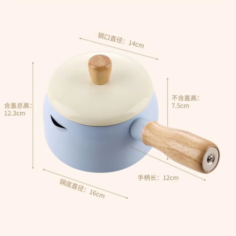 Japanese Style Milk Pot 14cm Non Stick Single Handle Cooking Pots Pure Iron Flat Bottomed Noodle Complementary Food Small Pot