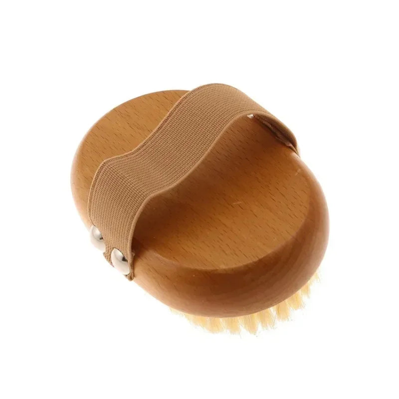SPA Wooden Body Brush Natural Boar Bristle Organic Dry Skin Body Brush Bamboo Wet Back Shower Brushes Exfoliating Bathing Brush
