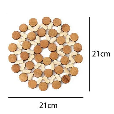 Bamboo Coaster Square Round Household Casserole Mat Heat Insulation Waterproof Non-slip Cup Home and Decoration Kitchen Utensils