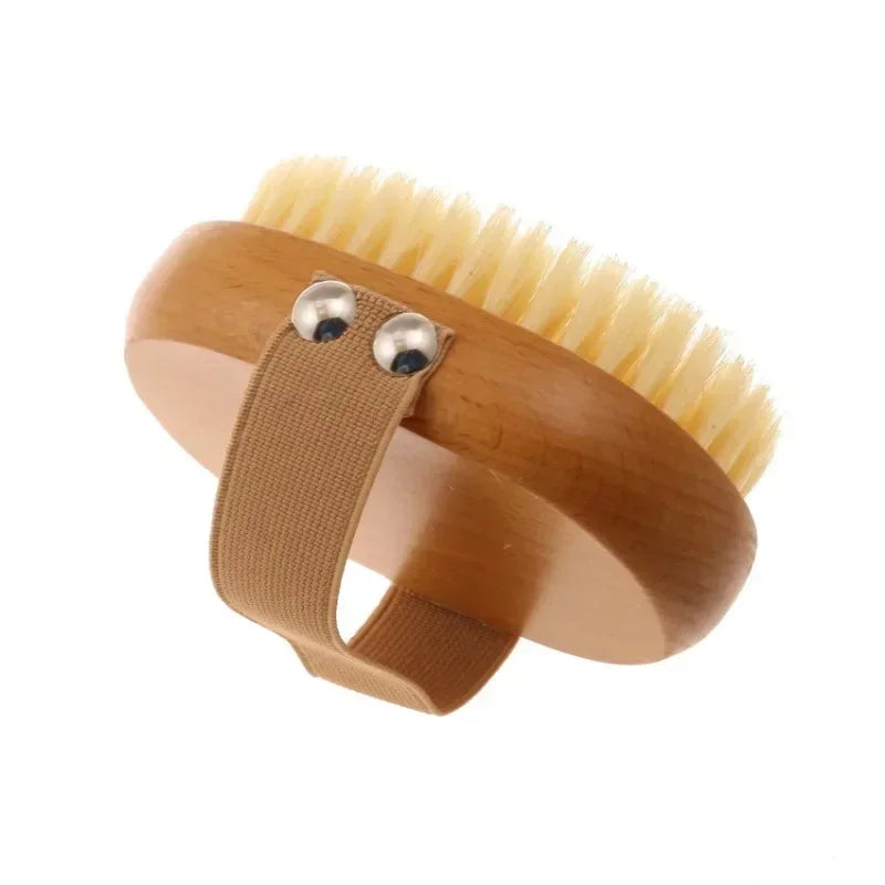 SPA Wooden Body Brush Natural Boar Bristle Organic Dry Skin Body Brush Bamboo Wet Back Shower Brushes Exfoliating Bathing Brush