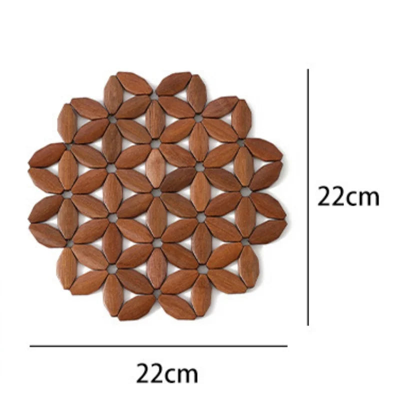 Bamboo Coaster Square Round Household Casserole Mat Heat Insulation Waterproof Non-slip Cup Home and Decoration Kitchen Utensils